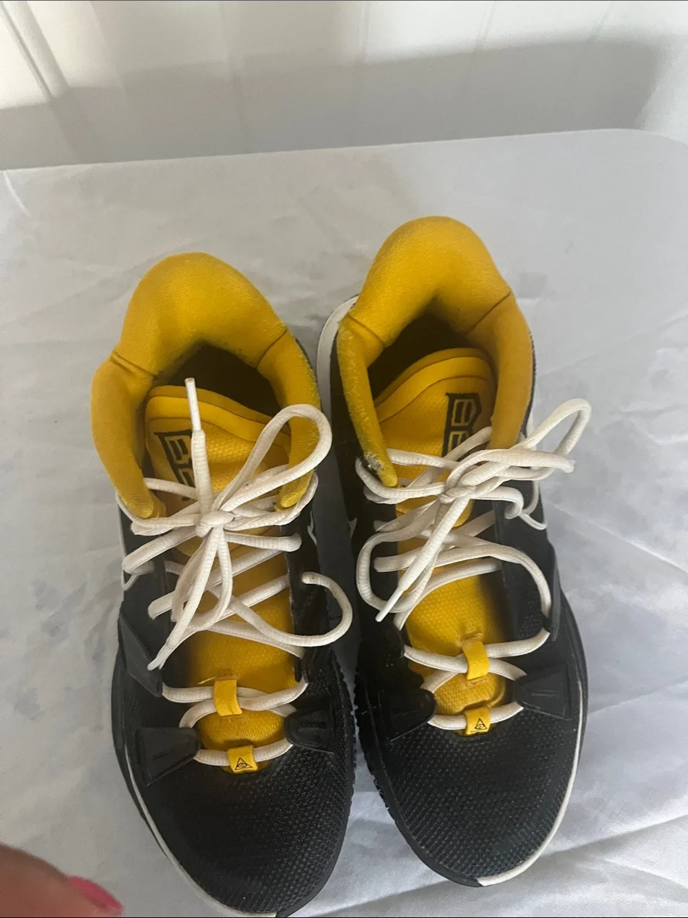 Nike Kyrie Black and Yellow High-Top Sneakers